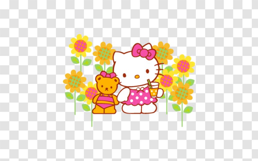 Hello Kitty Sanrio Logo Clip Art - Fictional Character - Floral Design Transparent PNG
