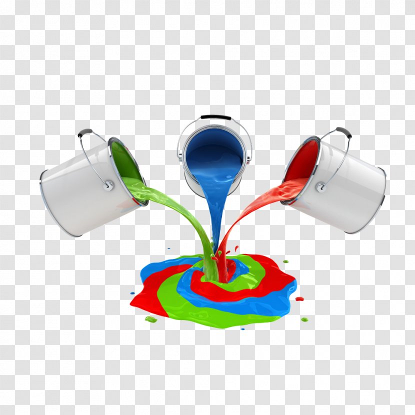 Watercolor Painting Coating Bucket - Paint Transparent PNG