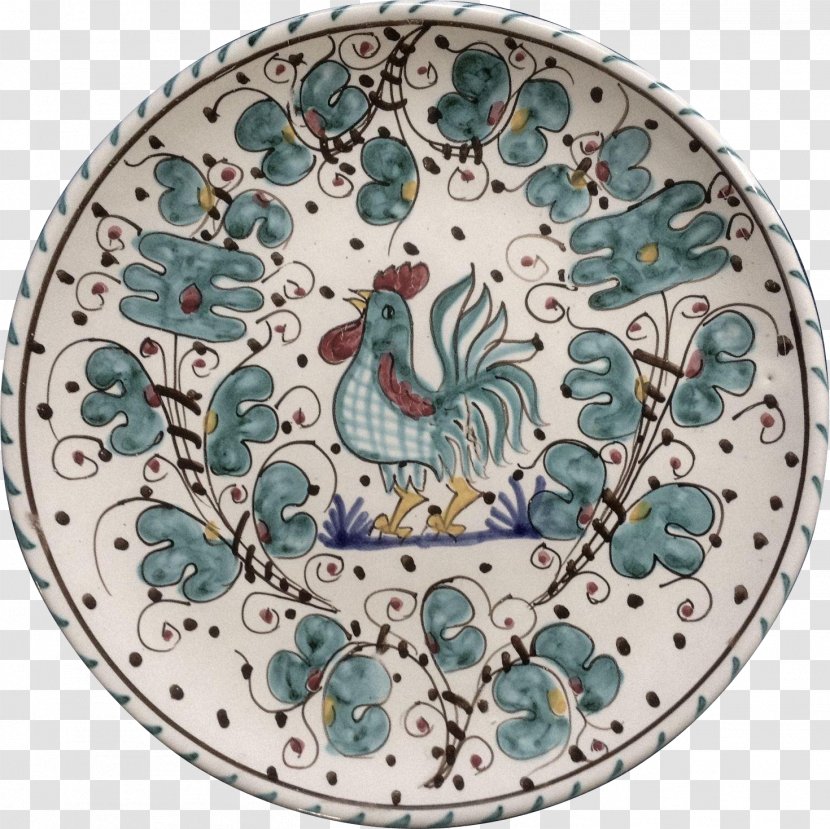 Ceramic Plate Visual Arts Blue And White Pottery Rooster - Porcelain Transparent PNG