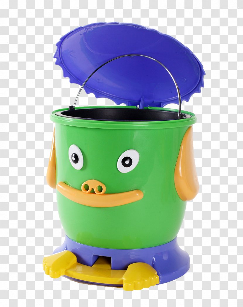 Paper Plastic Waste Container - Cartoon - Trash Can Transparent PNG