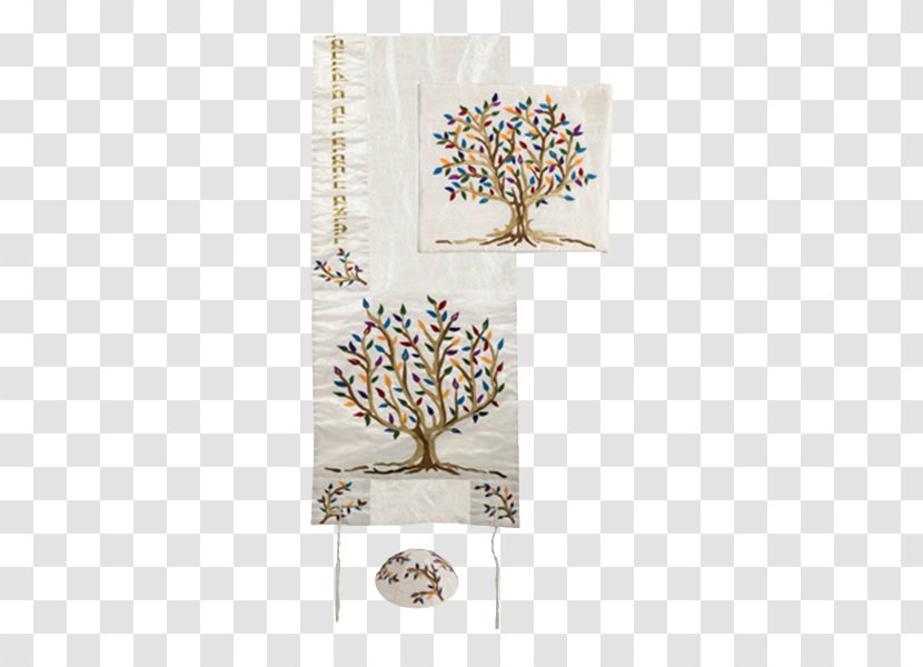 Tallit Tree Of Life Etz Chaim Judaism Tzitzit - Jewish Ceremonial Art Transparent PNG