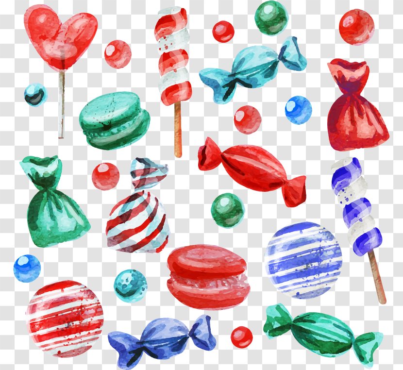 Lollipop Gummi Candy Watercolor Painting - Hard - Painted Seamless Background Vector Transparent PNG