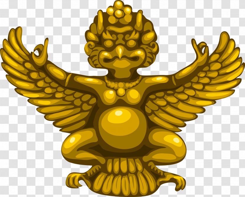 Statue Illustration - Garuda - India Golden Decoration Transparent PNG