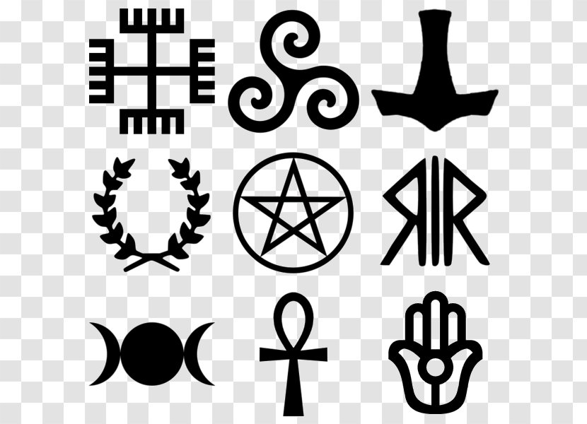 Modern Paganism Wicca Religion Symbol - Black And White - Pagani Transparent PNG