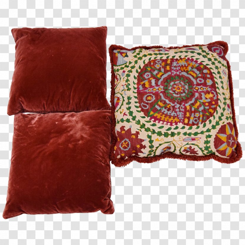 Cushion Throw Pillows Velvet Maroon - Textile - Pillow Transparent PNG