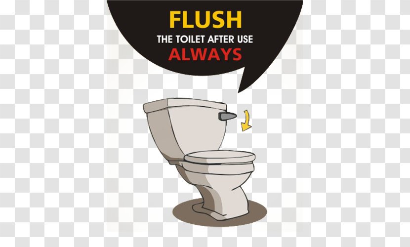 Flush Toilet Public Plumbing Fixture Bathroom - Hand Slogan Transparent PNG