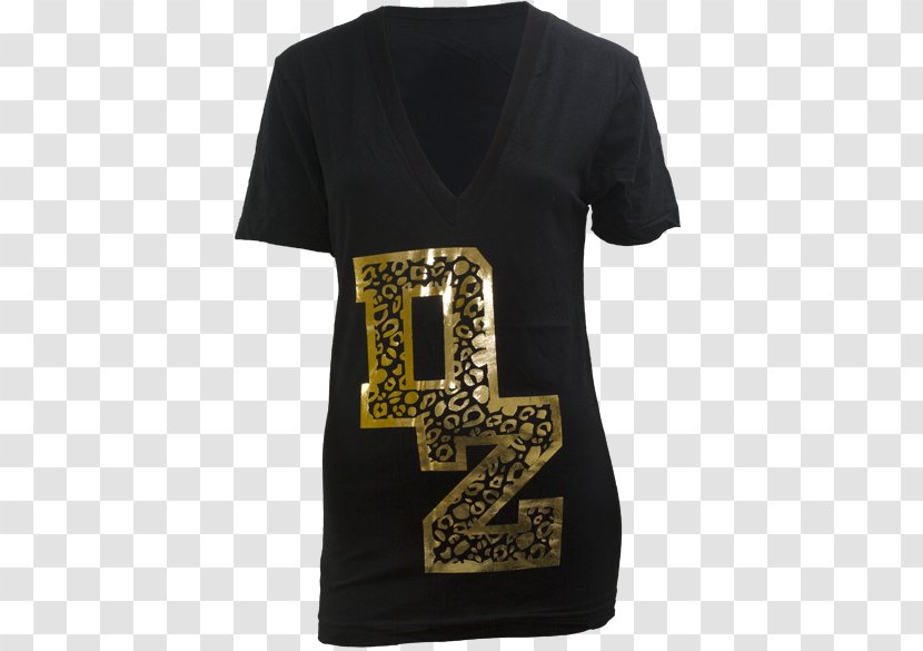 T-shirt Sleeve Neck Font - Brand - Giraffe Print Transparent PNG