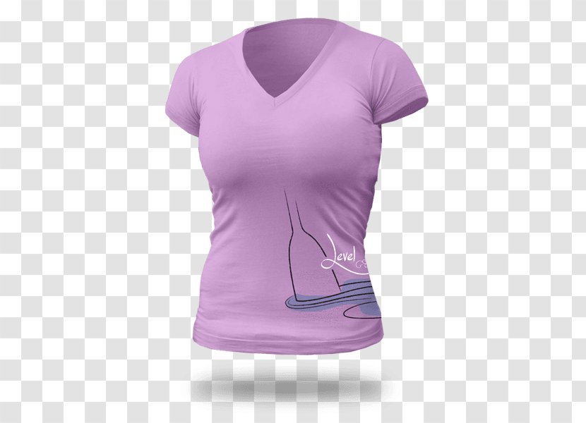 T-shirt Organic Cotton Clothing Sleeve - Crew Neck - Lavender Transparent PNG