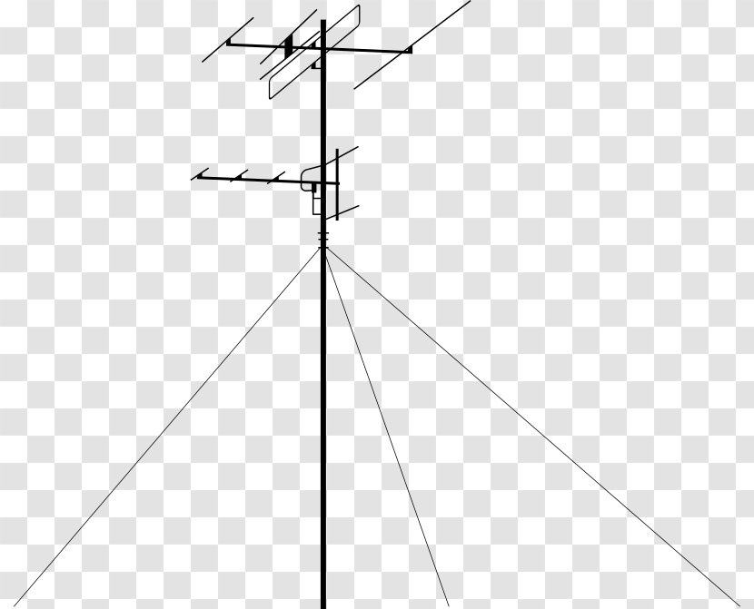 Electricity Triangle Public Utility Area - Black And White - Antenna Transparent PNG