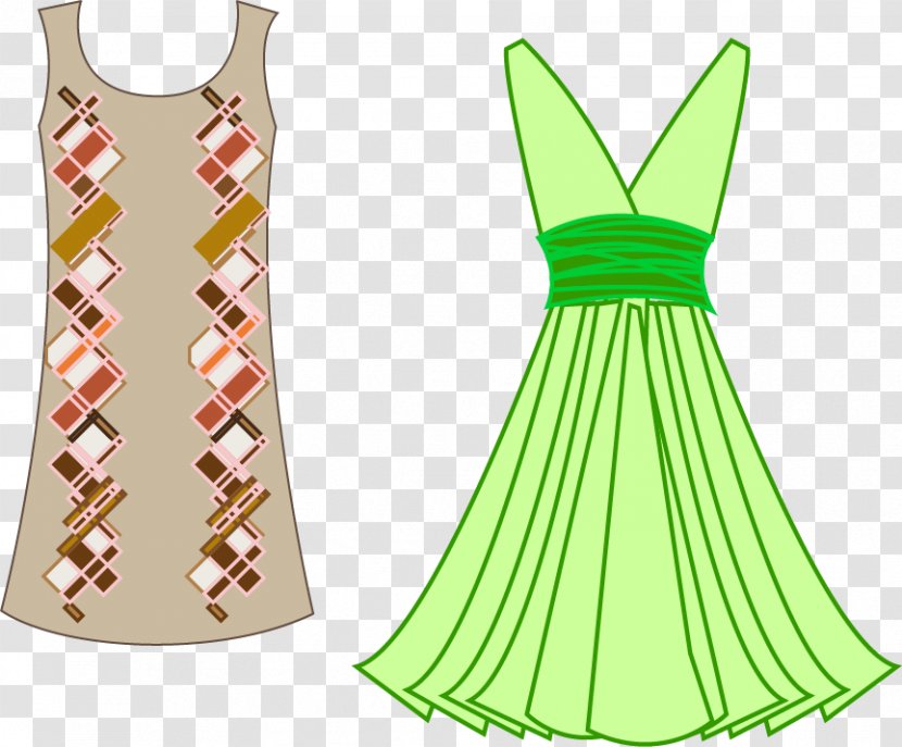Fashion Design Clothing Designer Dress - Green - Vector Material Women's Transparent PNG