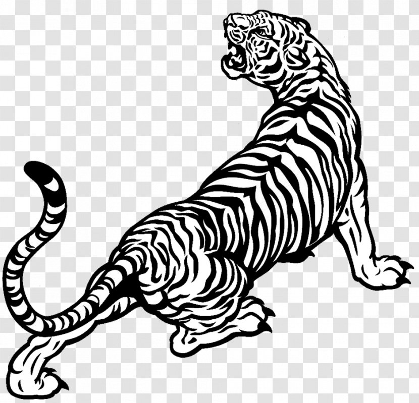 White Tiger Drawing Black And Transparent PNG
