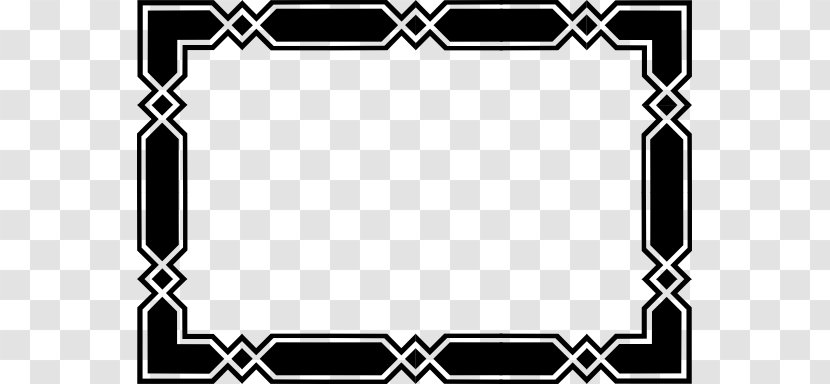 Clip Art - Black And White - Geometric Border Cliparts Transparent PNG