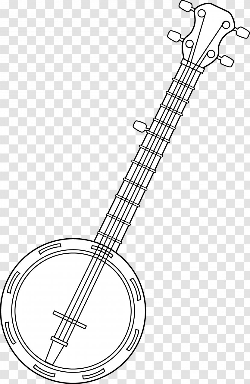 Banjo Musical Instruments Drawing Line Art String - Heart - Western Transparent PNG
