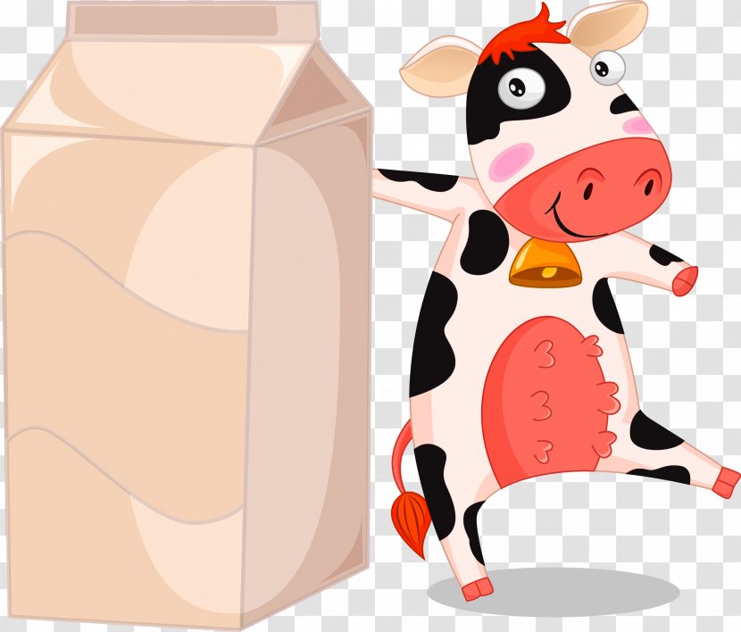 Milk Cattle Carton Cartoon - Cow Transparent PNG