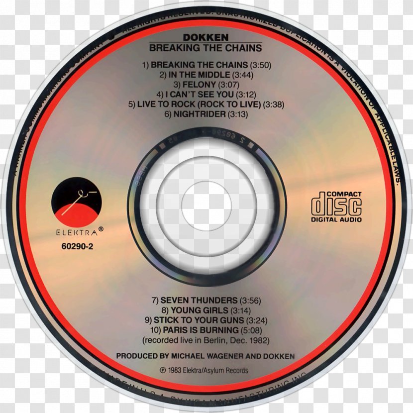 Compact Disc Dokken Back For The Attack Breaking Chains Television - Silhouette - Chain Transparent PNG