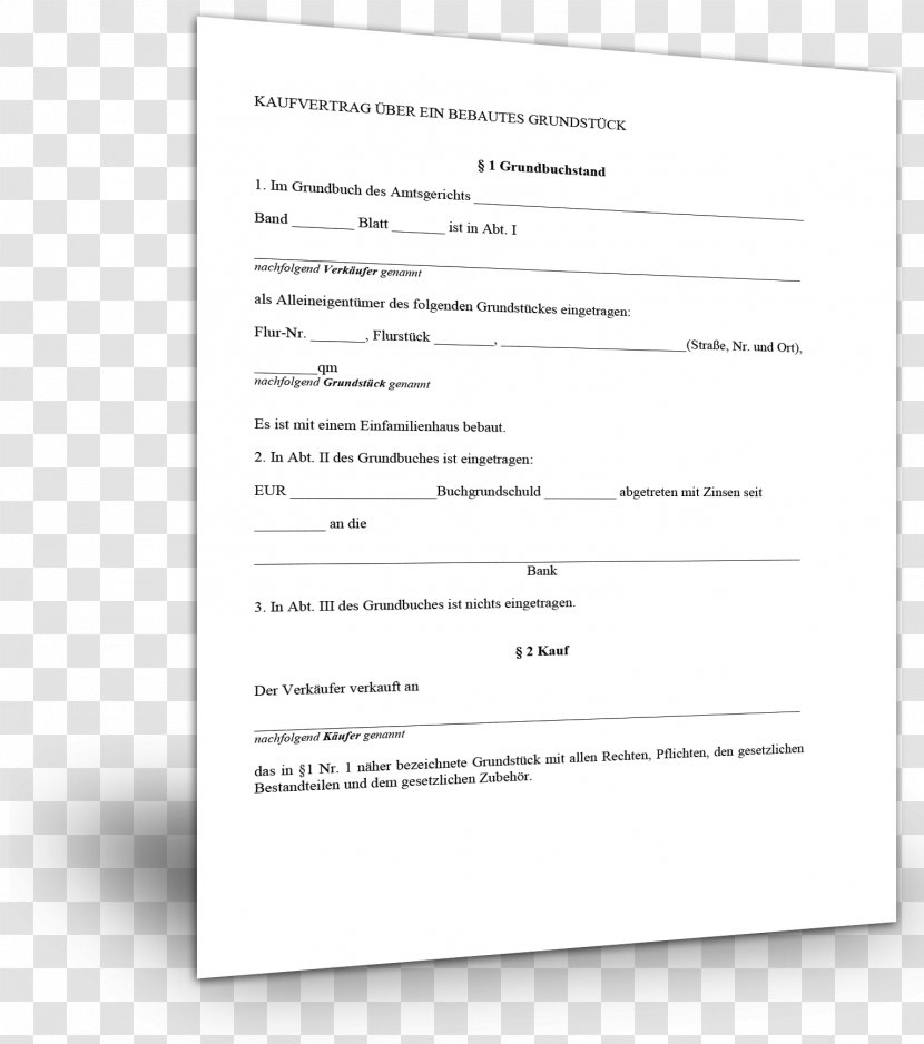 Contract Of Sale Grundstückskaufvertrag Sales - Elementary Teacher Resume Entry Transparent PNG