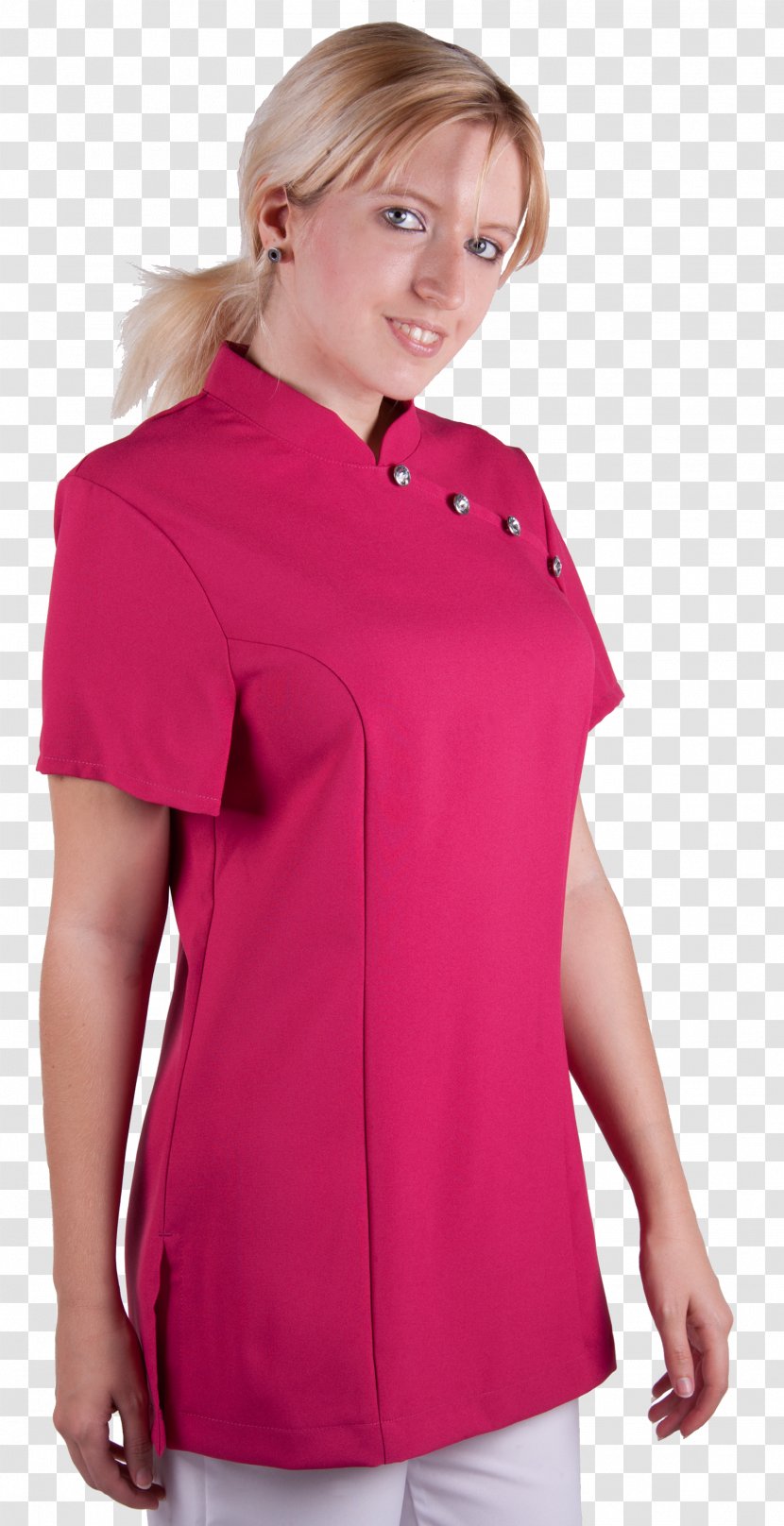 Sleeve Beauty Parlour Hairdresser Uniform T-shirt - Neck Transparent PNG