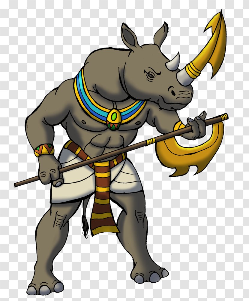 Rhinoceros Furry Fandom Mammal Horn Humanoid - Horse Like - Egyptian Character Design Creative Transparent PNG