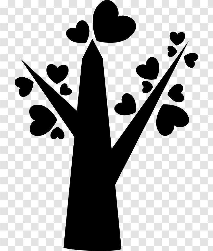 Greenheart Tree With Hearts - Black And White - Monochrome Photography Transparent PNG