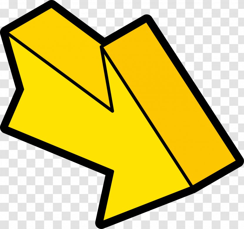 Arrow Euclidean Vector Clip Art - Sign - Yellow Solid Transparent PNG