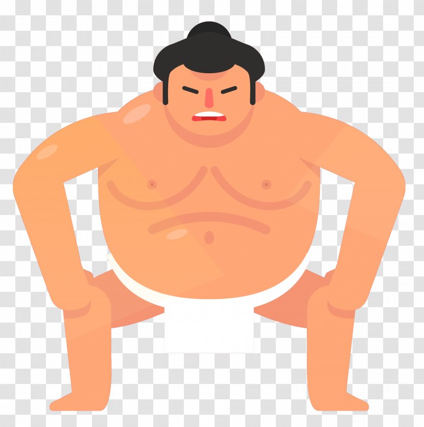 Sumo Wrestling Cartoon Clip Art - Flower - Heavyweight Wrestler In Japan Transparent PNG