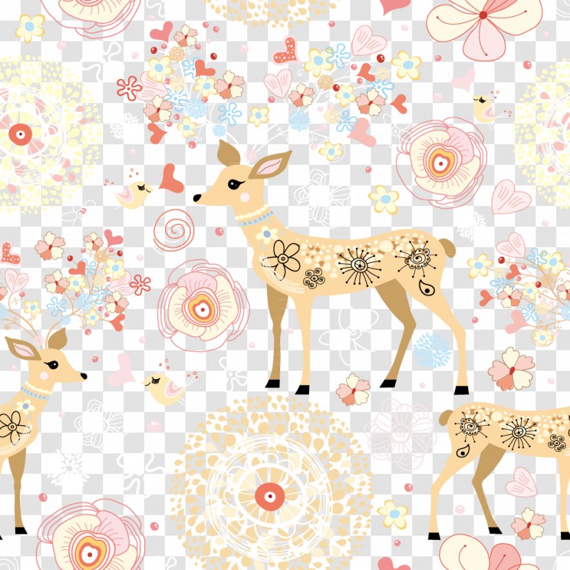 Wall Decal Sticker Adhesive - Poster - Deer Flowers Transparent PNG