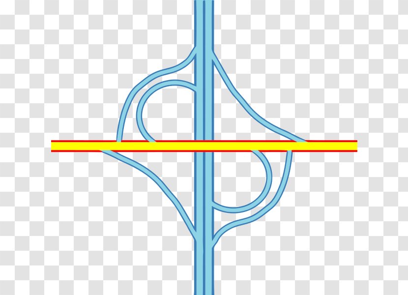 Partial Cloverleaf Interchange Diamond Arterial Road - Controlledaccess Highway - A4size Transparent PNG