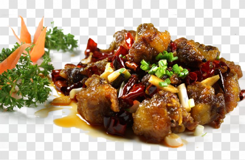 Sichuan Cuisine Chicken Nugget Meatball Mala Sauce - Fried Food - Spicy Transparent PNG