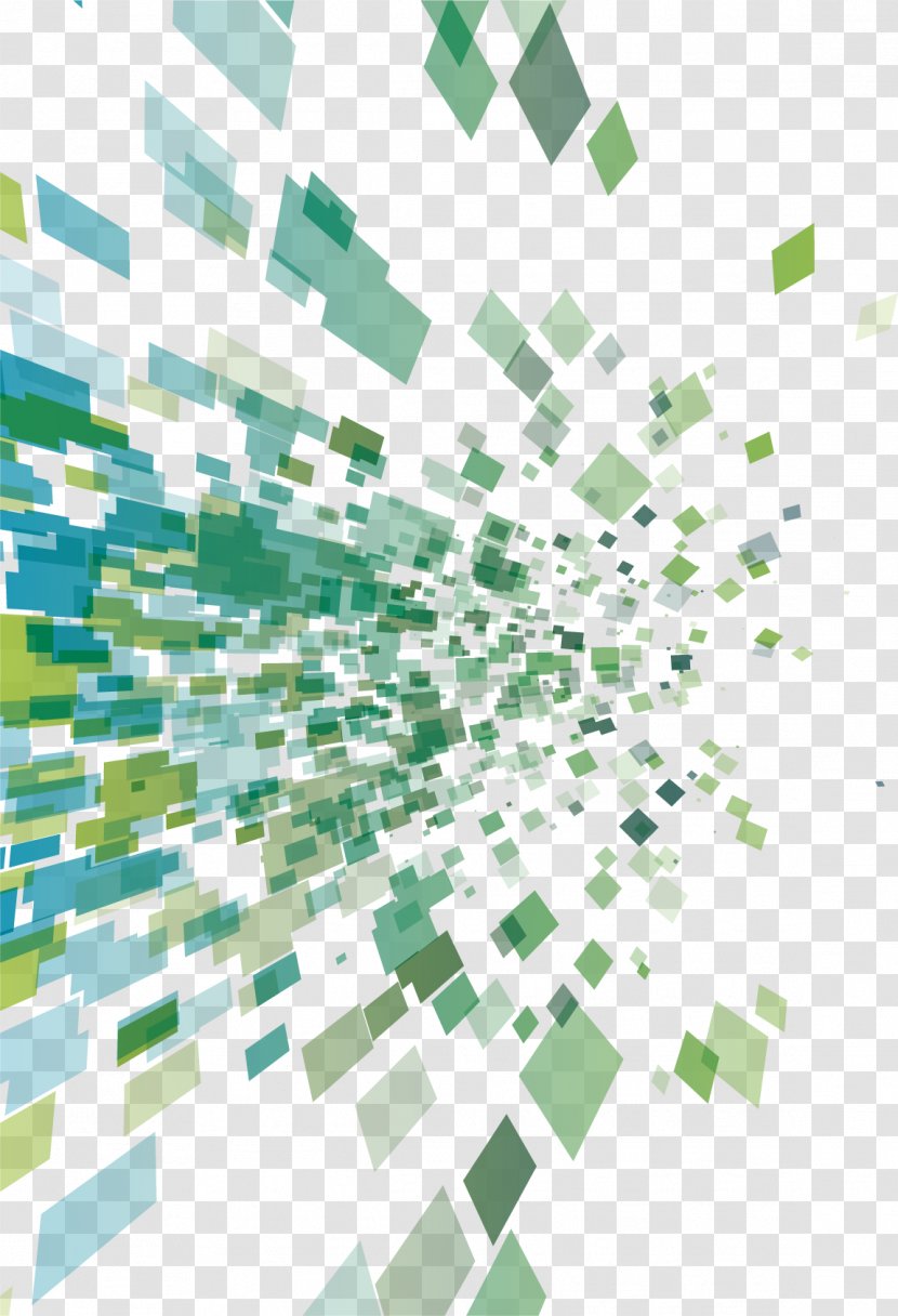 Geometry Pattern - Green - Colorful Shading Transparent PNG