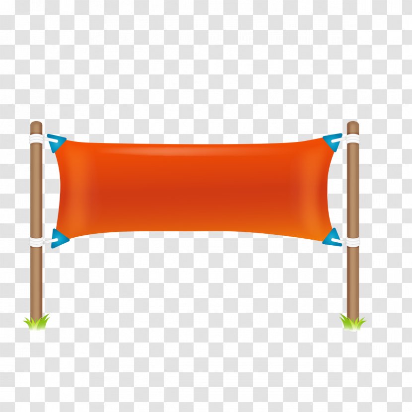 Cartoon Flag - Banner - Red Tennis Net Transparent PNG