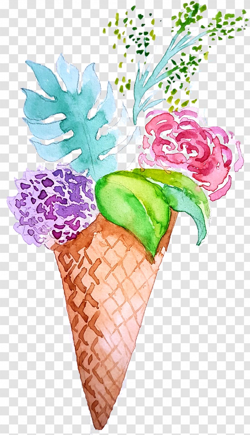 Ice Cream Cone Background - Pineapple Dessert Transparent PNG