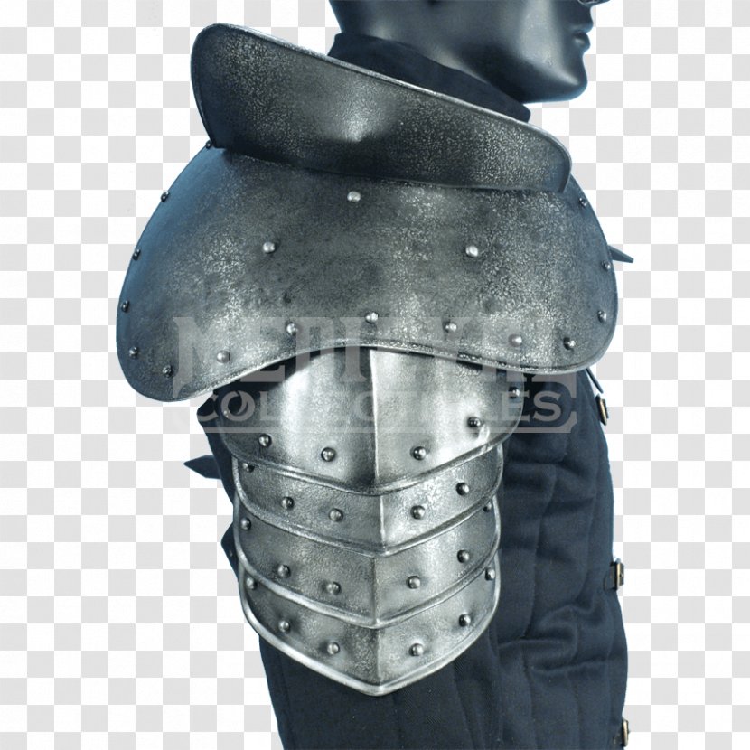Components Of Medieval Armour Pauldron Plate Shoulder - Spaulder - Armor Transparent PNG