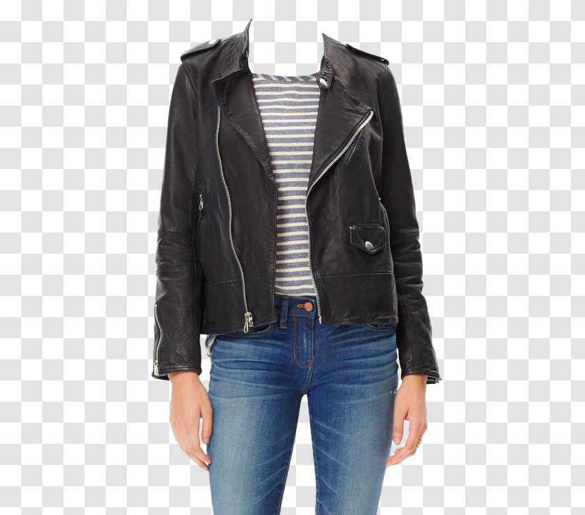 Leather Jacket Coat - Silhouette Transparent PNG