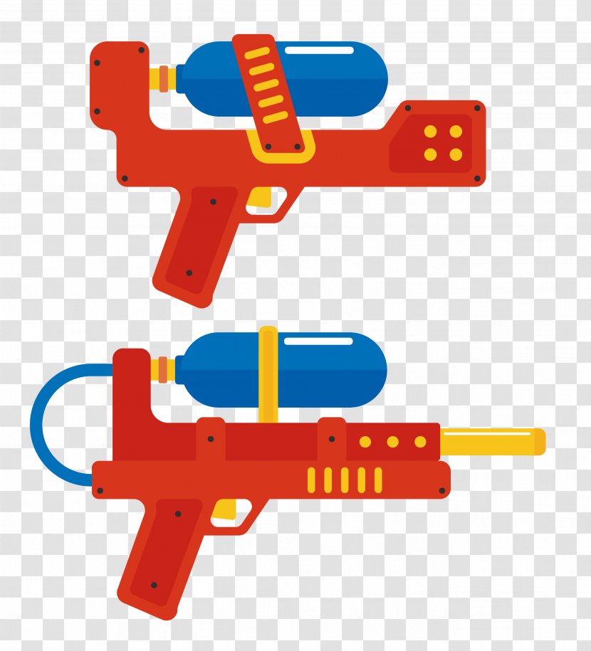 Vector Orange Toy Gun - Firearm - Text Transparent PNG