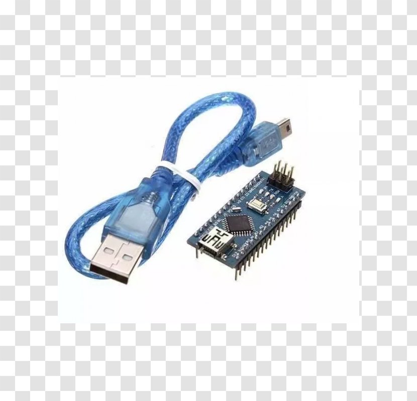 Arduino Uno ATmega328 Microcontroller Atmel AVR - Electronic Component - USB Transparent PNG