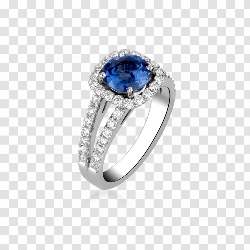 Engagement Ring Sapphire Diamond Solitaire Transparent PNG