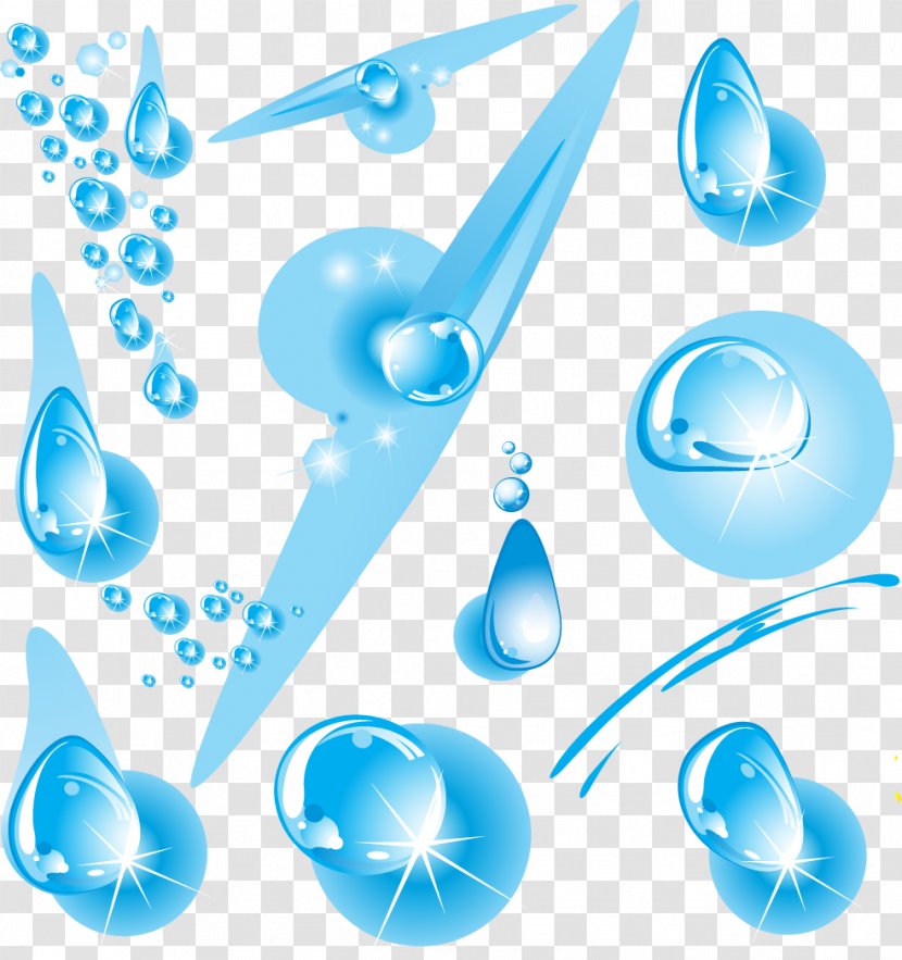 Drop Clip Art - Photography - Vector Hand-painted Blue Drops Transparent PNG