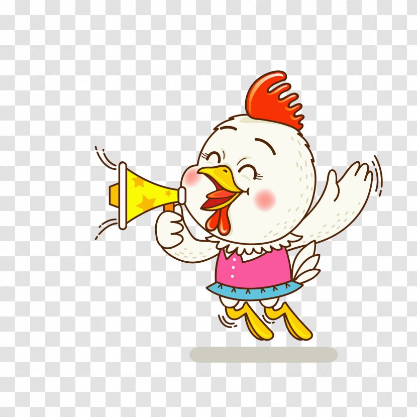 Cartoon Clip Art - Heart - The Chicken With Trumpet Transparent PNG