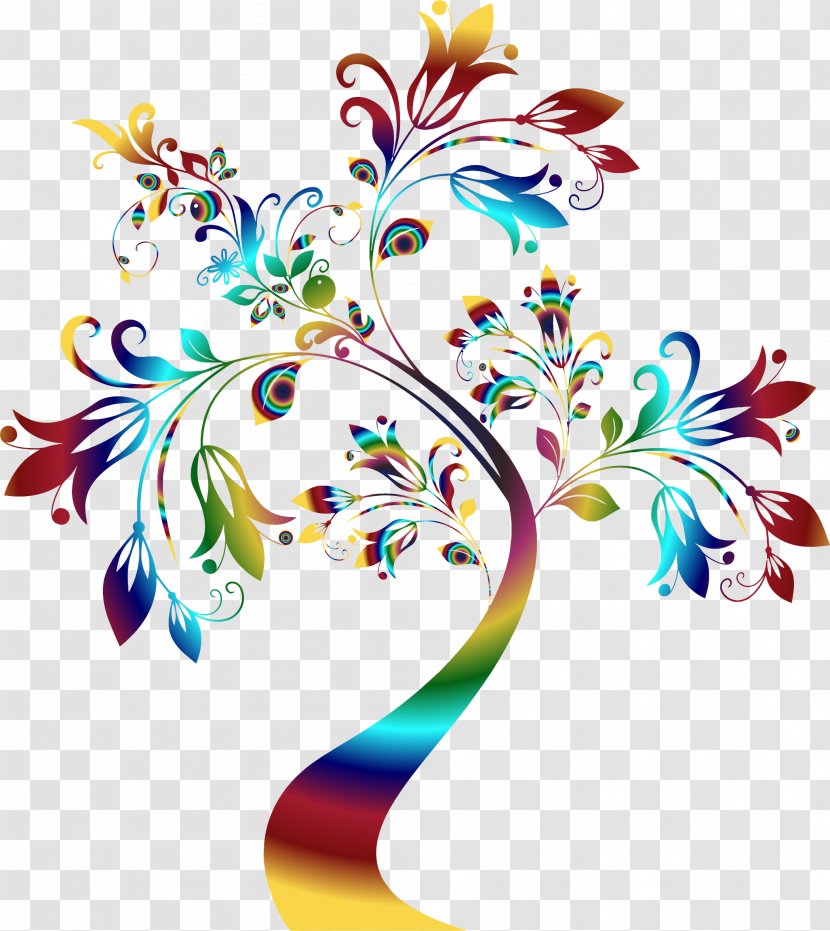 Tree Flower Clip Art - Leaf - Rainbow Trees Cliparts Transparent PNG