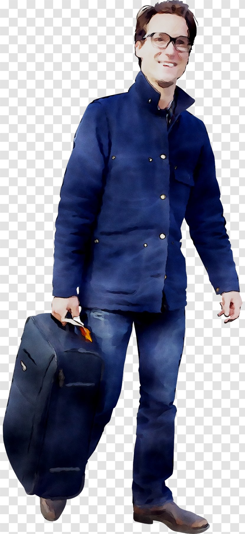 Jeans Denim Pattern Coat Jacket - Blue - Gentleman Transparent PNG