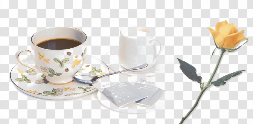Coffee Cup Espresso Tea Cafe - Serveware - Spoon Transparent PNG