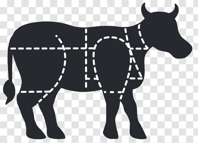 Cattle Ox Meat Sales Beef - Black And White - Steak HACHEE Transparent PNG
