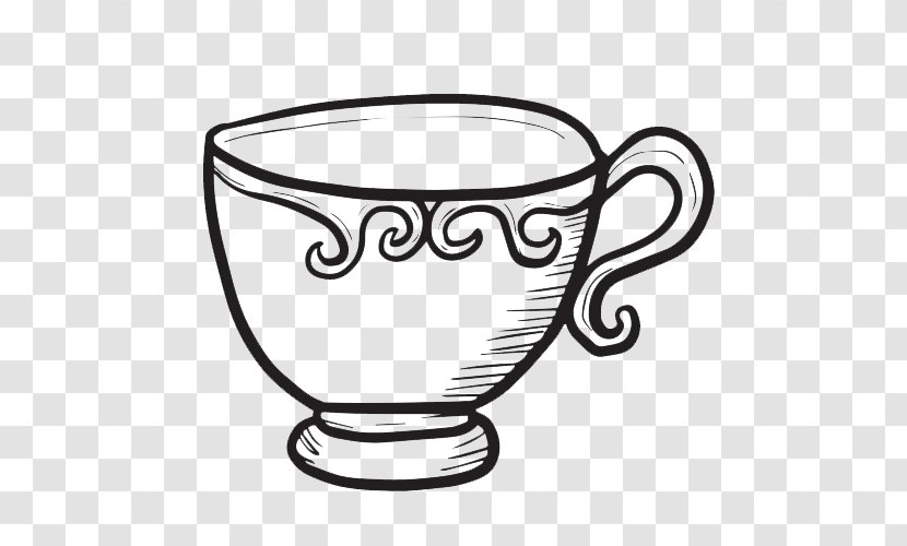Coffee Cup Teacup Illustration - Line Art - Dal Transparent PNG