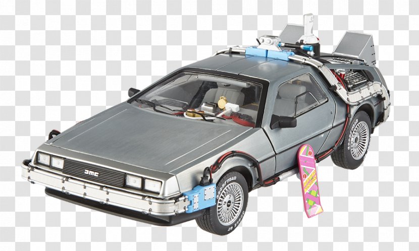 Marty McFly DeLorean Time Machine Back To The Future Die-cast Toy Hot Wheels Transparent PNG