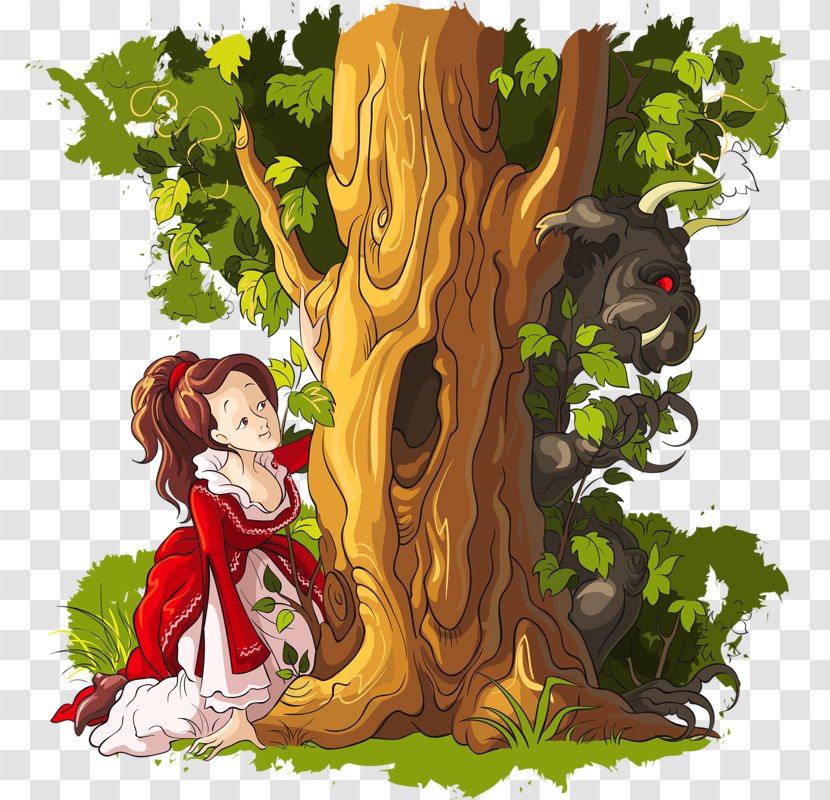 Madame De Villeneuves Original Beauty And The Beast - Silhouette - Illustrated By Edward Corbould Brothers Dalziel IllustrationTree Behind Monster Transparent PNG