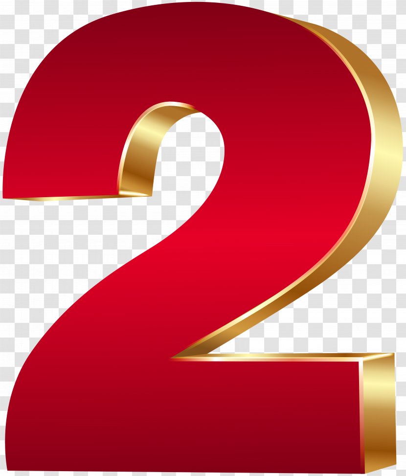 Number 3D Computer Graphics Clip Art - Red - Two Gold Image Transparent PNG