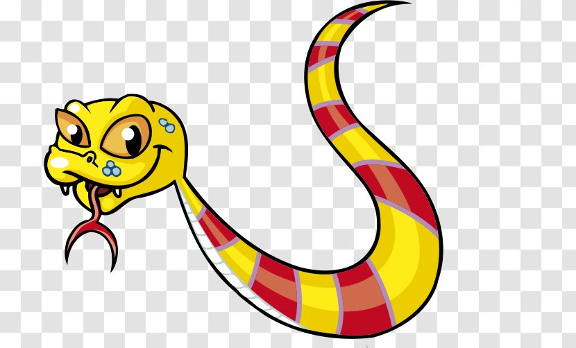 Snake Cartoon Clip Art - Drawing - Red And Yellow Transparent PNG