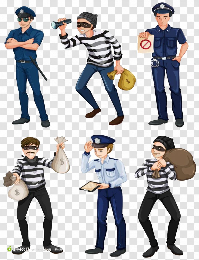 Police Officer Royalty-free Illustration - Joint - Thieves And Transparent PNG