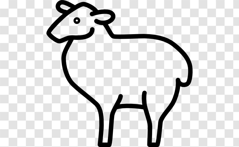 Cattle Sheep Clip Art - Black And White Transparent PNG