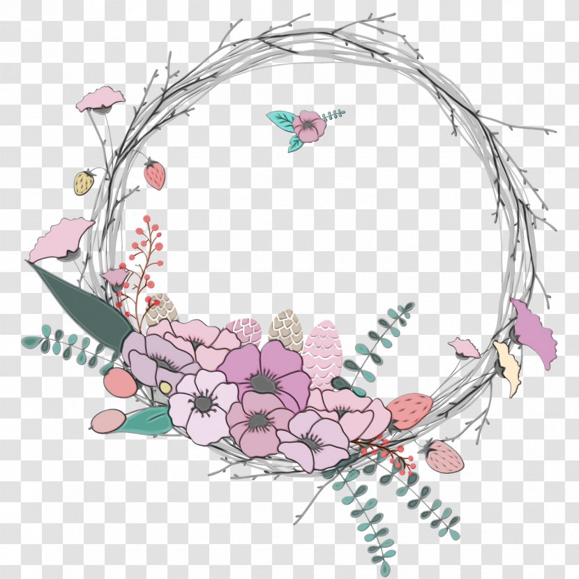 Floral Wedding Invitation Background - Wreath - Twig Hair Accessory Transparent PNG